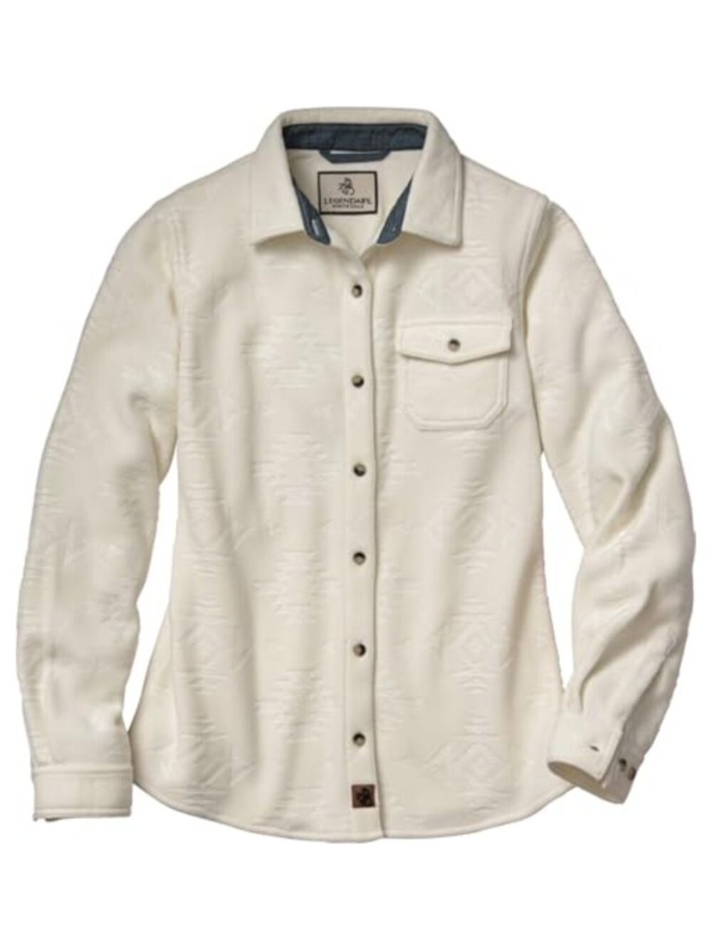 Womens Fleece Button Down Shirt Collared Long Sleeve Chest Pocket